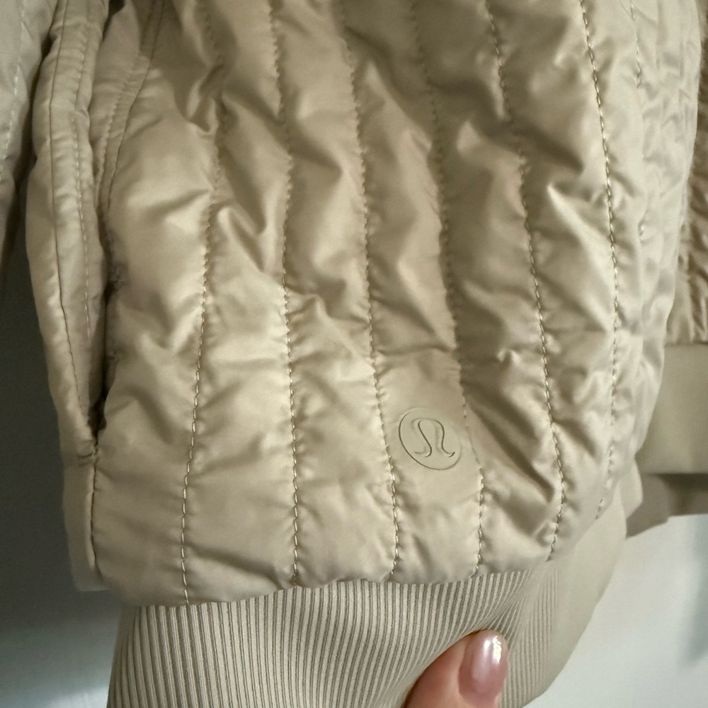 NWOT Lululemon Non-Stop Cotton Bomber Jacket, size 10, raw linen - Picture 11 of 13